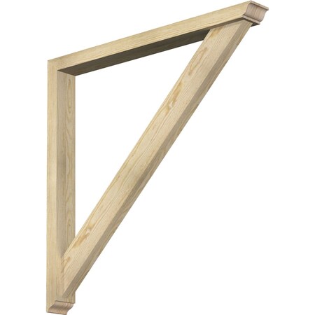 Ekena Millwork Traditional Traditional Rough Sawn Bracket w/ Offset Brace, Douglas Fir, 4"W x 38"D x 38"H BKT0402X38X38TRA01RDF
